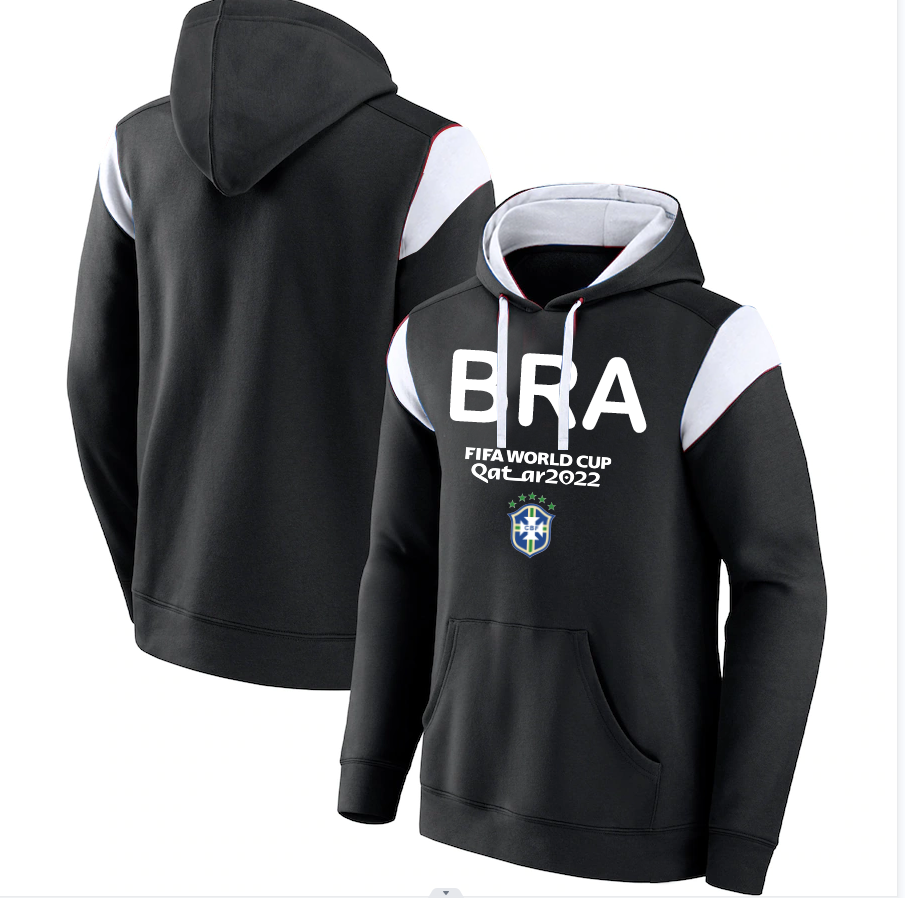 Men's Brazil Black 2022 FIFA World Cup Soccer Hoodie Men's Brazil Black 2022 FIFA World Cup Soccer Hoodie